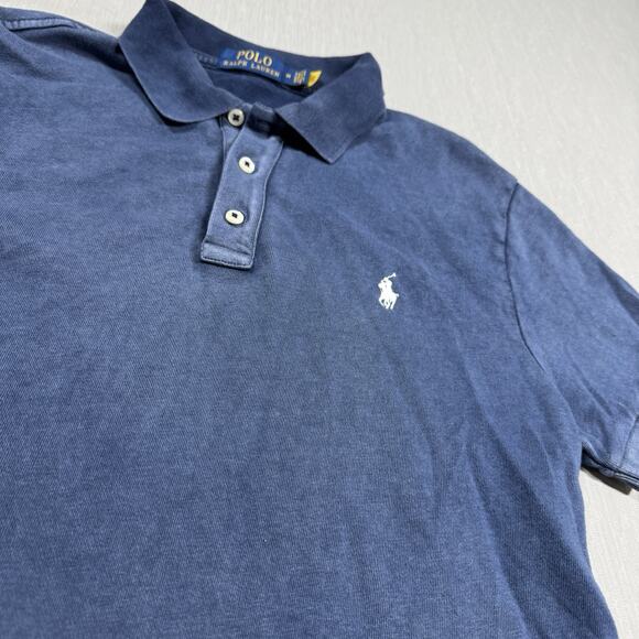 Polo Ralph Lauren Custom Fit Spa Terry Polo Shirt Newport Navy M - Picture 5 of 11